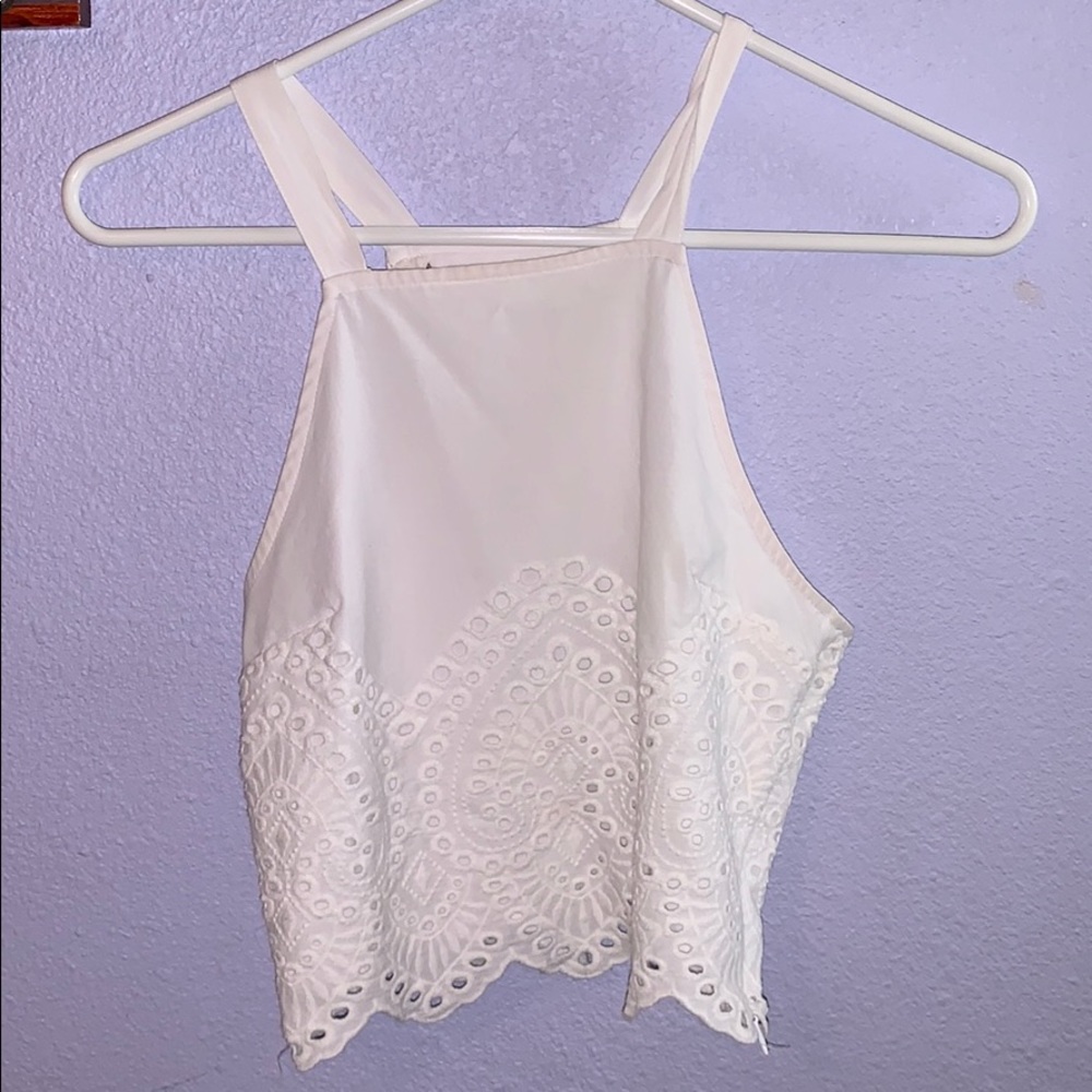 White crotchet top